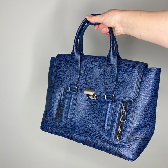 3.1 Phillip Lim medium pashli satchel in lapis - Picture 3 of 10